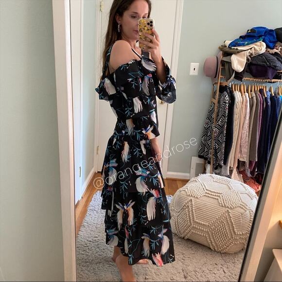 Borgo De Nor Sandra Tiered Bird Midi Dress 6 - Picture 10 of 16